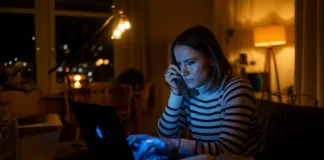 Filmy dokumentalne o zbrodniach, które nie dają spać Ciemny kadr z fragmentami dokumentów, w tle obrazy z filmów dokumentalnych o zbrodniach kryminalnych, wprowadzający w mroczny