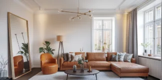 Jak wykorzystać lustra do powiększenia przestrzeni w domu Stylowo urządzone wnętrze z dużymi lustrami, które optycznie powiększają przestrzeń i dodają uroku, idealne do zastosowania w