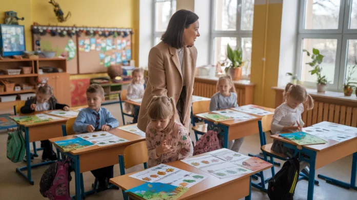 Kolorowe dekoracje na Dzień Ziemi, dzieci trzymają materiały na dzień ziemi dla dzieci do druku, pełne radości i zaangażowani