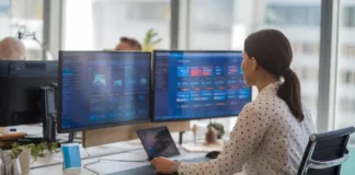 Reklama natywna a display – co wybrać dla swojego biznesu Widok na laptopa z wykresami porównawczymi reklamy natywnej vs display, obok notatki i filiżanki kawy