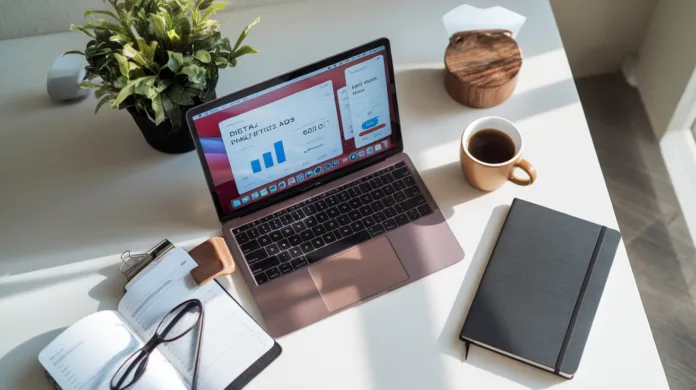 Porównanie reklamy natywnej i display w marketingu, z grafiką ilustrującą obie formy reklamy na kolorowym tle