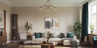 Jak skutecznie łączyć różne style w jednym wnętrzu Eklektyczne wnętrze z różnorodnymi meblami i dekoracjami, ilustrujące sztukę łączenia różnych stylów w jednym wnętrzu