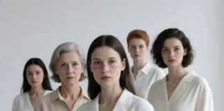 Zmiany skórne a problemy hormonalne u kobiet Kobieta z wyraźnymi zmianami skórnymi na twarzy, symbolizującymi problemy hormonalne a skóra u kobiet